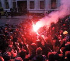 Столконовения в Киеве шли практически всю ночь